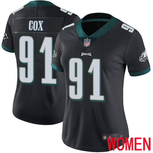 Women Philadelphia Eagles #91 Fletcher Cox Black Alternate Vapor Untouchable NFL Jersey Limited Player Football